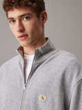 Grey Waffle Cotton Zip Up Cardigan  Men