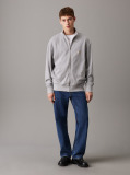 Grey Waffle Cotton Zip Up Cardigan  Men