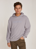 Grey Embroidered Box Hoodie  Men