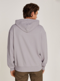 Grey Embroidered Box Hoodie  Men