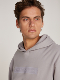 Grey Embroidered Box Hoodie  Men