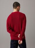Red Relaxed Ribbed Cotton Jumper  Men