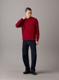 Red Relaxed Ribbed Cotton Jumper  Men