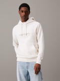 White Chenille Monogram Hoodie  Men