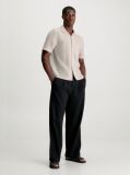 Beige Linen Cotton Short Sleeve Shirt  Men