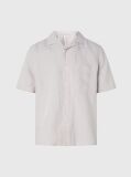 Beige Linen Cotton Short Sleeve Shirt  Men