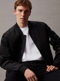 Black Sateen Bomber Jacket  Men