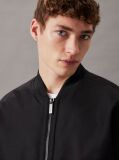 Black Sateen Bomber Jacket  Men