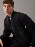 Black Sateen Bomber Jacket  Men