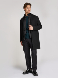Black 3-In-1 Wool Blend Coat With Vest  Men