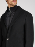Black 3-In-1 Wool Blend Coat With Vest  Men