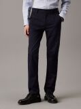 Blue Slim Sateen Chino Trousers  Men