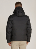 Black Non-Quilt Padded Hooded Jacket  Men