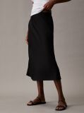 Black Recycled Polyester Slip Skirt  Women