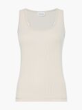 Beige Rib Jersey Tank Top  Women