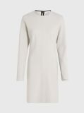 Beige Crepe Long Sleeve Mini Dress  Women