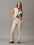 Beige Sleeveless Sateen Blouse  Women