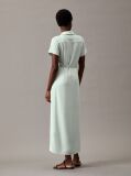 Green Relaxed Crepe Midi Shirt Dress  Women
