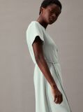Green Relaxed Crepe Midi Shirt Dress  Women