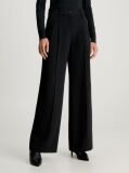Black Structure Twill Wide Leg Pants  Women