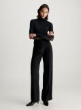 Black Structure Twill Wide Leg Pants  Women