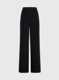 Black Structure Twill Wide Leg Pants  Women
