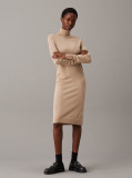 Beige Merino Wool Shift Dress  Women