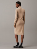 Beige Merino Wool Shift Dress  Women