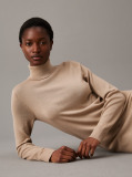 Beige Merino Wool Shift Dress  Women
