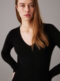 Black Slim Wool Bodycon Dress  Women