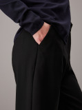 Black Slim Straight Trousers  Women