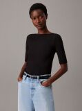 Black Skinny Modal Scoop Back Top  Women