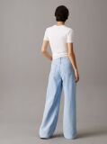 White Slim Ribbed Modal T-shirt  Women