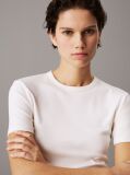 White Slim Ribbed Modal T-shirt  Women