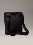 Black Logo Flat Crossbody Bag  Men