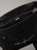 Black Logo Flat Crossbody Bag  Men