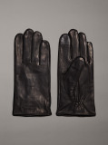 Black Leather Touchscreen Gloves  Men