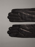 Black Leather Touchscreen Gloves  Men
