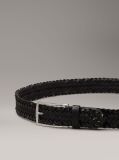 Black Braided Leather Belt  Men