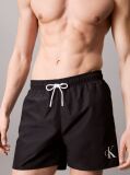 Black Medium Drawstring Swim Shorts - CK Monogram  Men