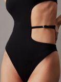 Μαύρο Ολόσωμο Μαγιό Με Άνοιγμα - CK Micro Belt  Γυναίκα