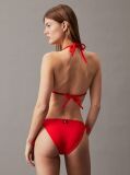 Red Tie Side Bikini Bottoms - CK Monogram Rib  Women