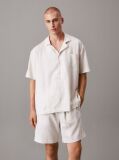 White Linen Blend Pyjama Top  Men