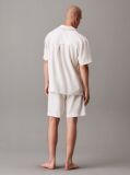 White Linen Blend Pyjama Top  Men
