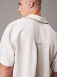 White Linen Blend Pyjama Top  Men
