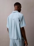 Blue Linen Blend Pyjama Top  Men