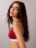 Red Lightly Lined Triangle Bralette - Icon Cotton Modal  Women