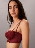 Red Lightly Lined Balconette - CK Black Floral Lace  Women