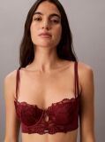 Red Lightly Lined Balconette - CK Black Floral Lace  Women