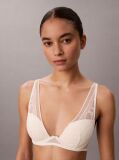 White Lightly Lined Plunge Bra - Signature Stretch Lace  Women